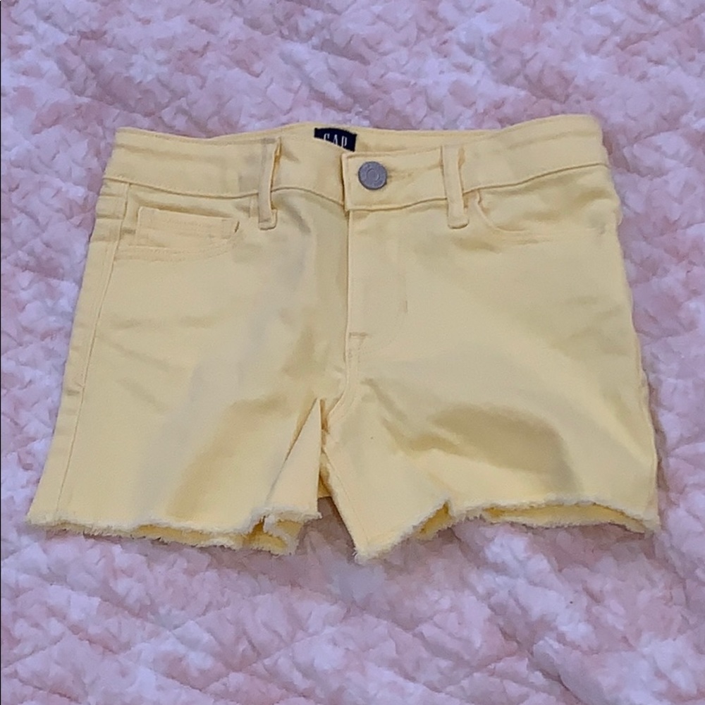 Yellow Stretch Shortie Shorts Girls Kids Size 10
